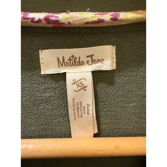 Matilda Jane XS Olive Green Button-Up Jacket With Pleated Back & Waist Tie Detai - Picture 3 of 9